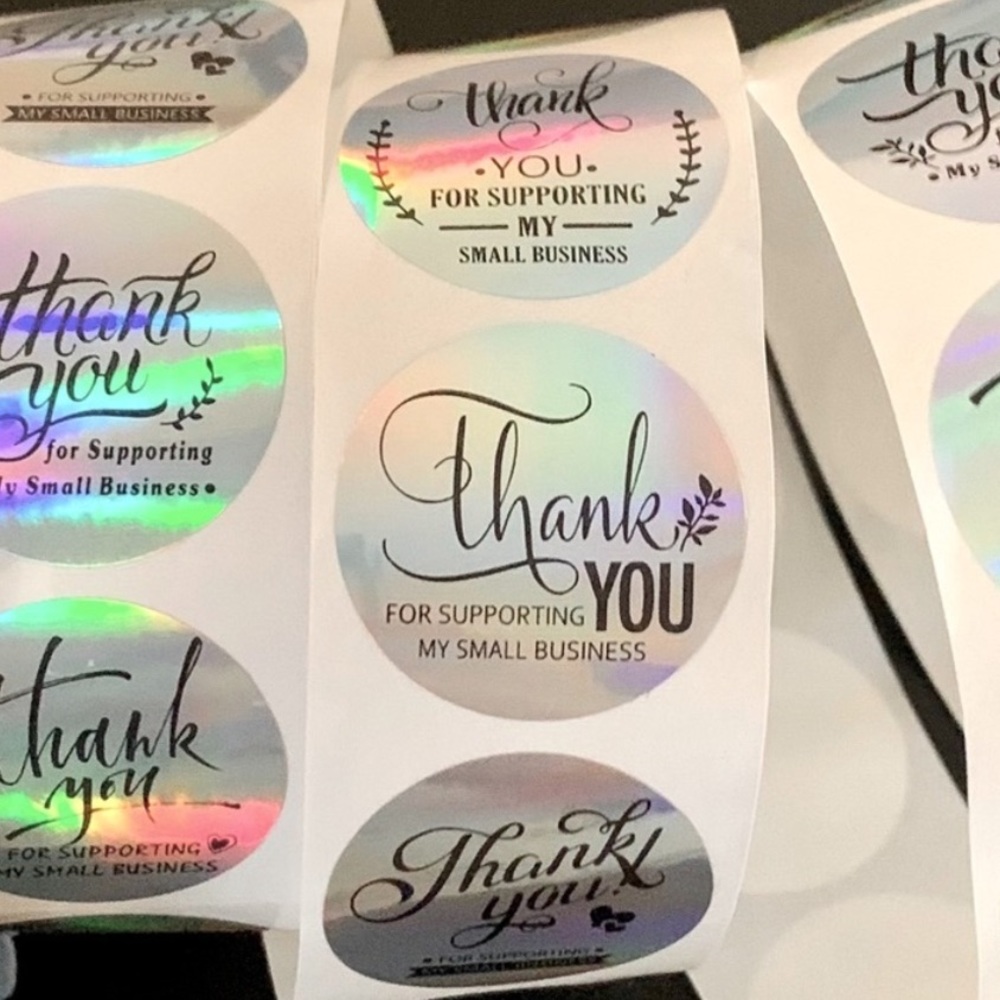 🍒🍒 Holographic Thank You Stickers